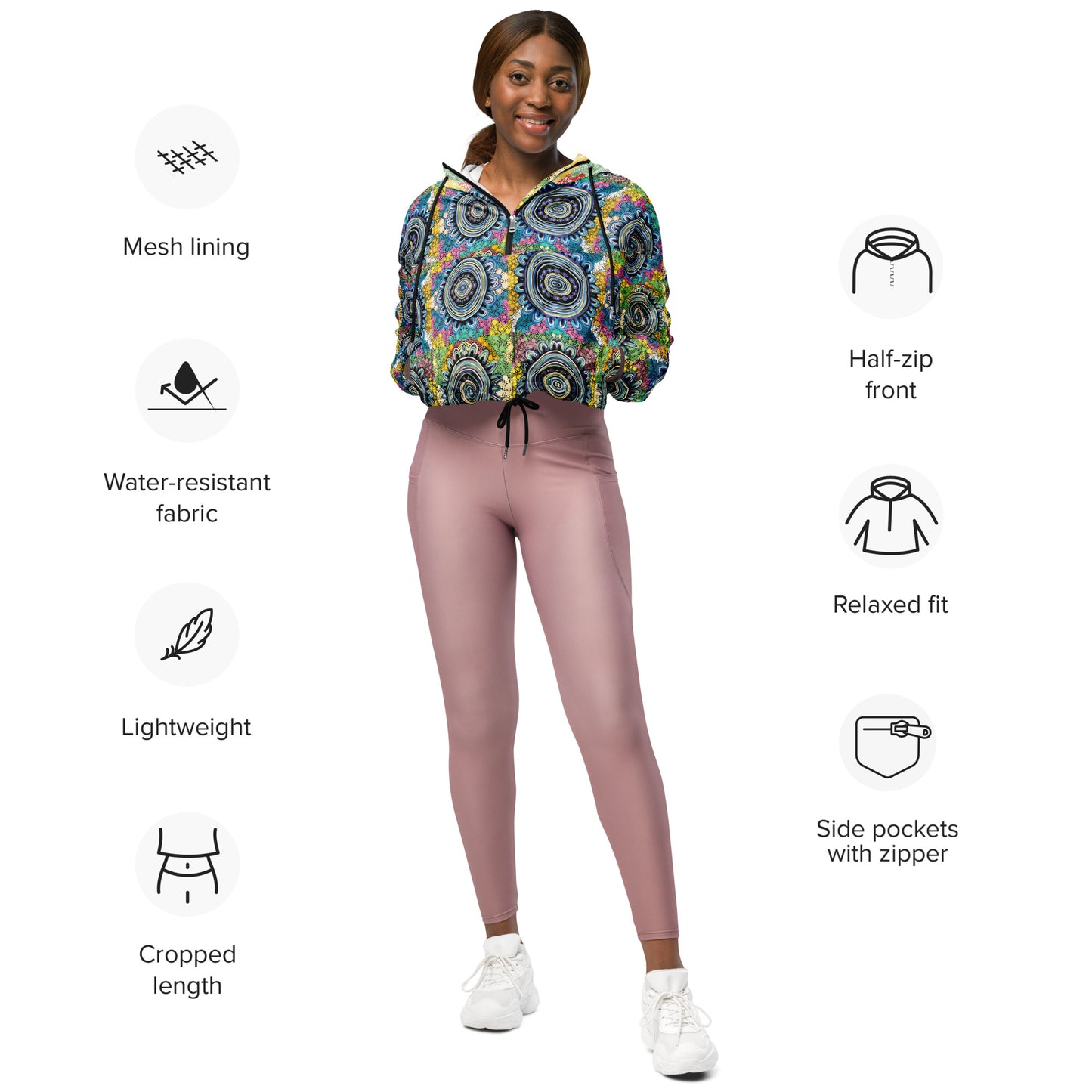 Walyalup Karlup Women’s cropped windbreaker