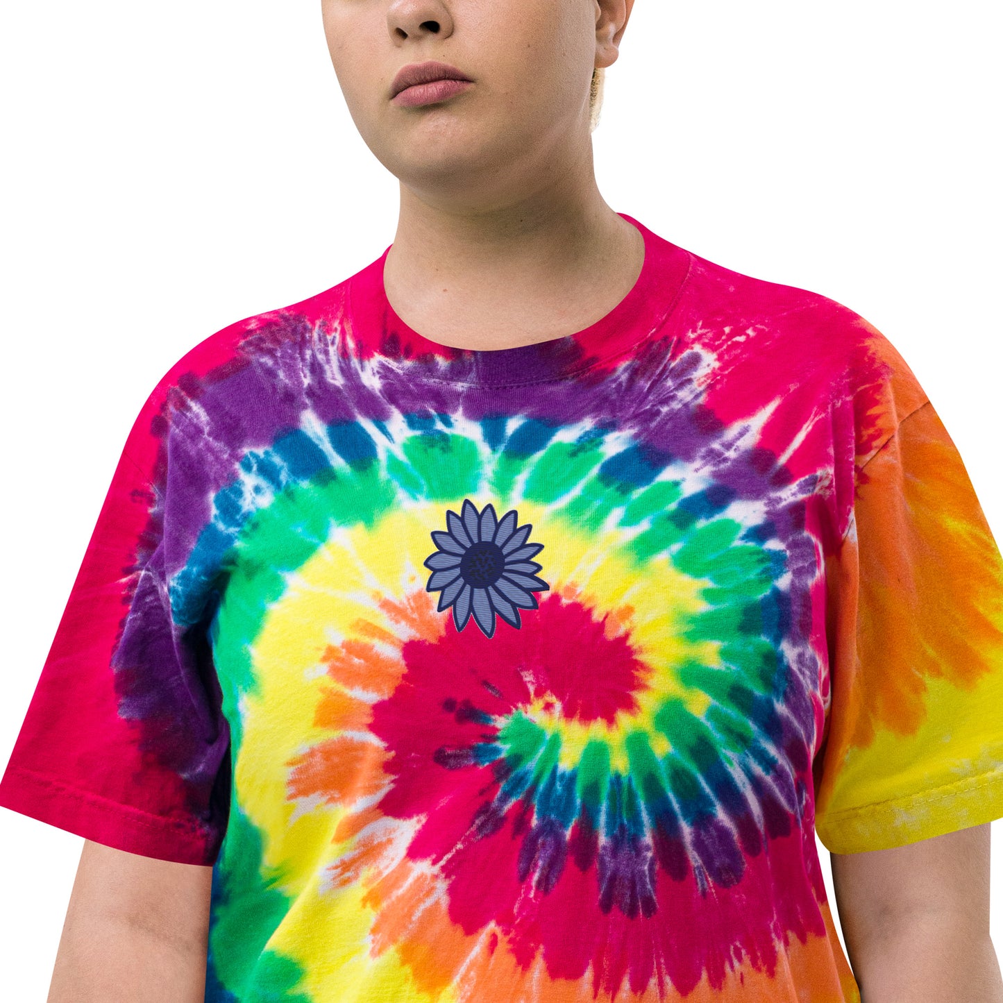 Blue Flower Oversized tie-dye t-shirt